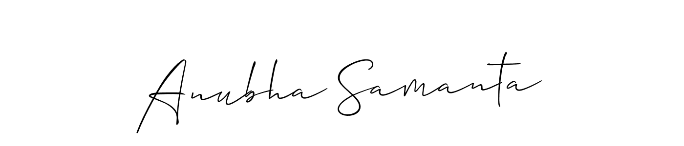 Also You can easily find your signature by using the search form. We will create Anubha Samanta name handwritten signature images for you free of cost using Allison_Script sign style. Anubha Samanta signature style 2 images and pictures png