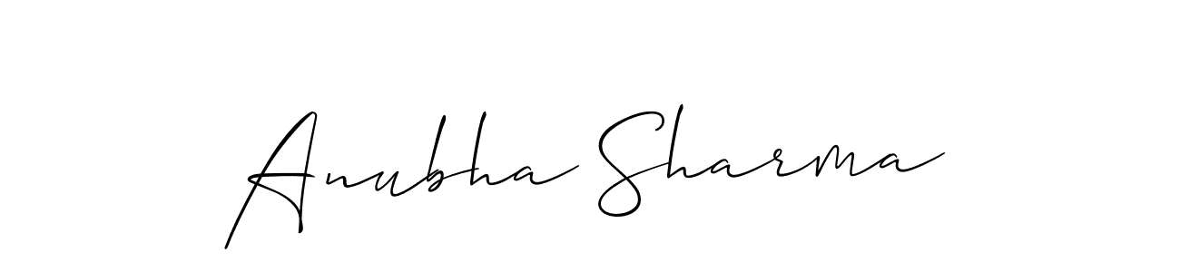 Anubha Sharma stylish signature style. Best Handwritten Sign (Allison_Script) for my name. Handwritten Signature Collection Ideas for my name Anubha Sharma. Anubha Sharma signature style 2 images and pictures png