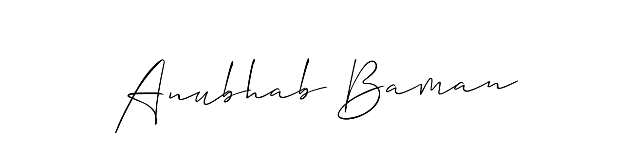 if you are searching for the best signature style for your name Anubhab Baman. so please give up your signature search. here we have designed multiple signature styles  using Allison_Script. Anubhab Baman signature style 2 images and pictures png