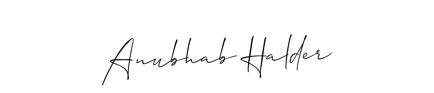 Allison_Script is a professional signature style that is perfect for those who want to add a touch of class to their signature. It is also a great choice for those who want to make their signature more unique. Get Anubhab Halder name to fancy signature for free. Anubhab Halder signature style 2 images and pictures png