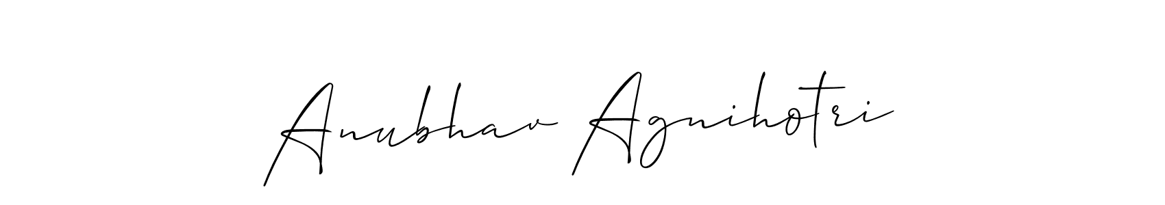 Create a beautiful signature design for name Anubhav Agnihotri. With this signature (Allison_Script) fonts, you can make a handwritten signature for free. Anubhav Agnihotri signature style 2 images and pictures png