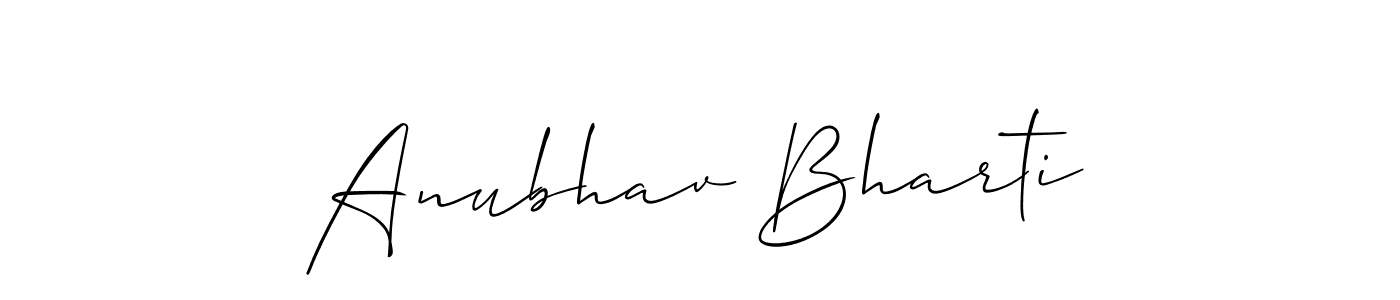 Anubhav Bharti stylish signature style. Best Handwritten Sign (Allison_Script) for my name. Handwritten Signature Collection Ideas for my name Anubhav Bharti. Anubhav Bharti signature style 2 images and pictures png