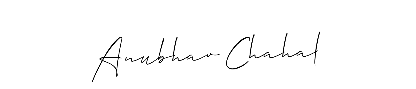 Make a beautiful signature design for name Anubhav Chahal. With this signature (Allison_Script) style, you can create a handwritten signature for free. Anubhav Chahal signature style 2 images and pictures png