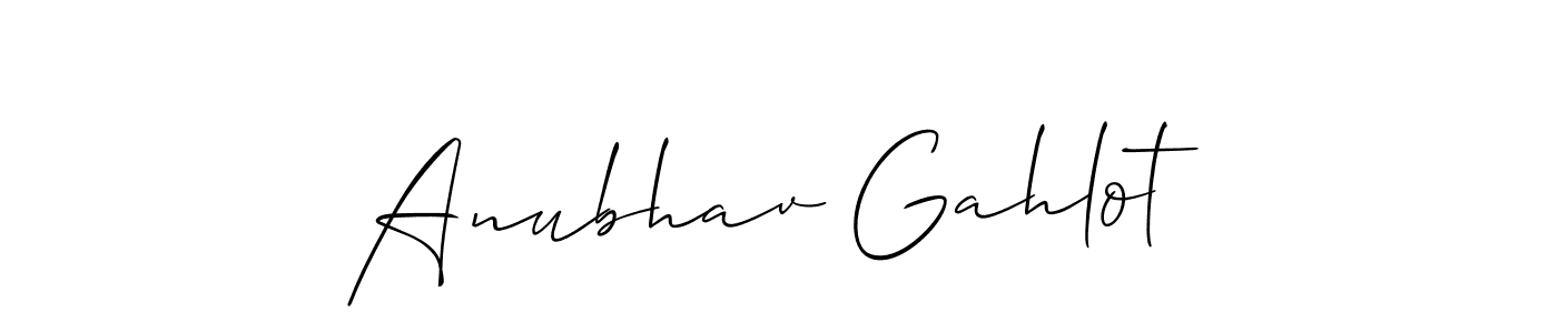 Make a beautiful signature design for name Anubhav Gahlot. With this signature (Allison_Script) style, you can create a handwritten signature for free. Anubhav Gahlot signature style 2 images and pictures png