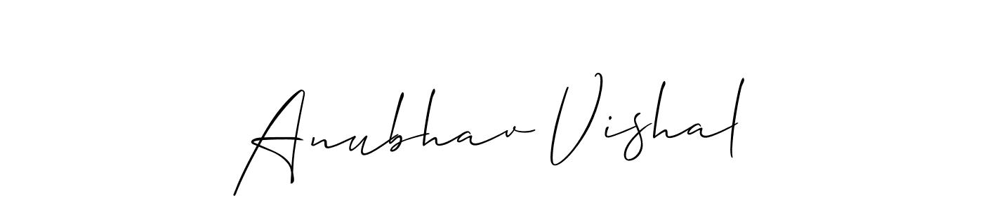 Create a beautiful signature design for name Anubhav Vishal. With this signature (Allison_Script) fonts, you can make a handwritten signature for free. Anubhav Vishal signature style 2 images and pictures png
