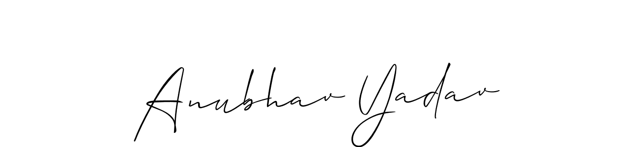 Make a beautiful signature design for name Anubhav Yadav. With this signature (Allison_Script) style, you can create a handwritten signature for free. Anubhav Yadav signature style 2 images and pictures png