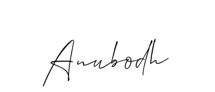 Create a beautiful signature design for name Anubodh. With this signature (Allison_Script) fonts, you can make a handwritten signature for free. Anubodh signature style 2 images and pictures png