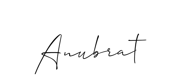 Create a beautiful signature design for name Anubrat. With this signature (Allison_Script) fonts, you can make a handwritten signature for free. Anubrat signature style 2 images and pictures png