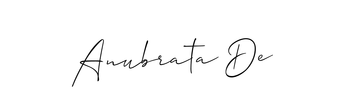 Design your own signature with our free online signature maker. With this signature software, you can create a handwritten (Allison_Script) signature for name Anubrata De. Anubrata De signature style 2 images and pictures png