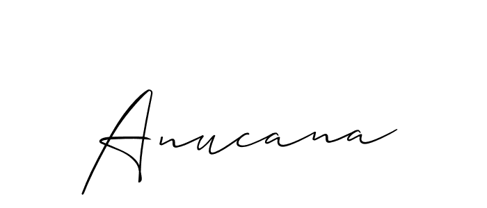 The best way (Allison_Script) to make a short signature is to pick only two or three words in your name. The name Anucana include a total of six letters. For converting this name. Anucana signature style 2 images and pictures png