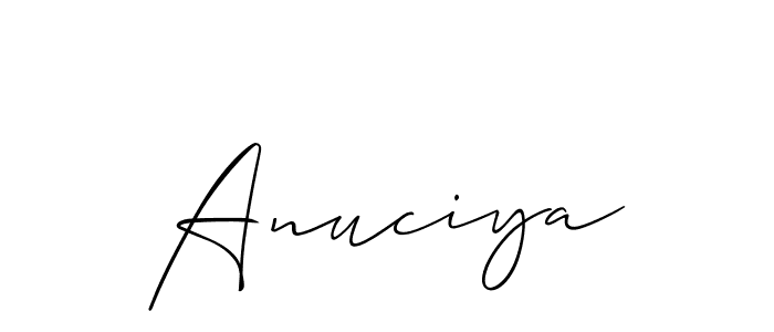 How to Draw Anuciya signature style? Allison_Script is a latest design signature styles for name Anuciya. Anuciya signature style 2 images and pictures png