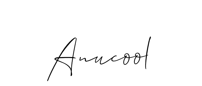 Design your own signature with our free online signature maker. With this signature software, you can create a handwritten (Allison_Script) signature for name Anucool. Anucool signature style 2 images and pictures png