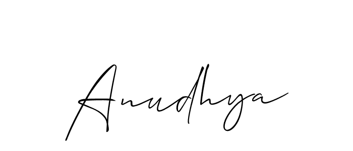 Make a beautiful signature design for name Anudhya. With this signature (Allison_Script) style, you can create a handwritten signature for free. Anudhya signature style 2 images and pictures png