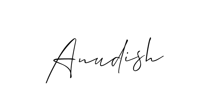 How to Draw Anudish signature style? Allison_Script is a latest design signature styles for name Anudish. Anudish signature style 2 images and pictures png