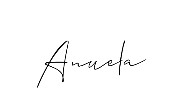 Allison_Script is a professional signature style that is perfect for those who want to add a touch of class to their signature. It is also a great choice for those who want to make their signature more unique. Get Anuela name to fancy signature for free. Anuela signature style 2 images and pictures png