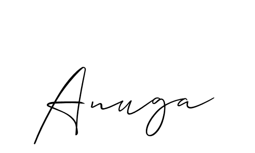 Make a beautiful signature design for name Anuga. With this signature (Allison_Script) style, you can create a handwritten signature for free. Anuga signature style 2 images and pictures png