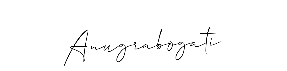 if you are searching for the best signature style for your name Anugrabogati. so please give up your signature search. here we have designed multiple signature styles  using Allison_Script. Anugrabogati signature style 2 images and pictures png