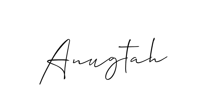 How to make Anugtah signature? Allison_Script is a professional autograph style. Create handwritten signature for Anugtah name. Anugtah signature style 2 images and pictures png