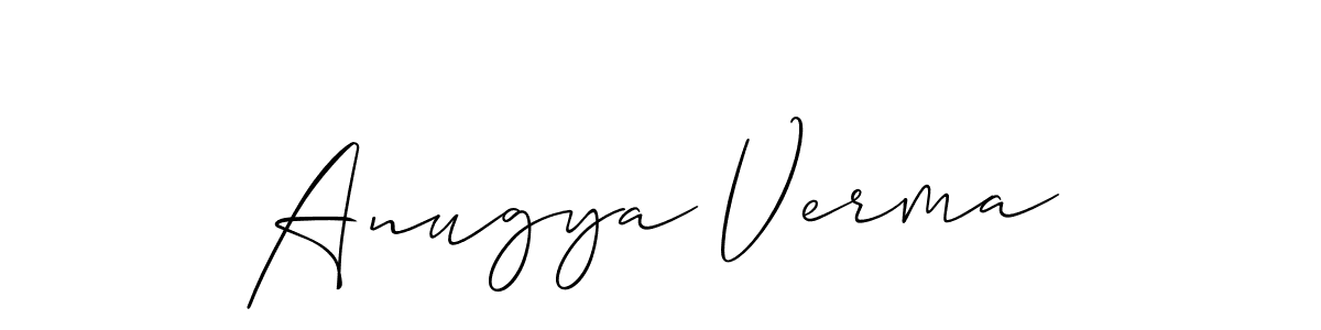 How to make Anugya Verma signature? Allison_Script is a professional autograph style. Create handwritten signature for Anugya Verma name. Anugya Verma signature style 2 images and pictures png