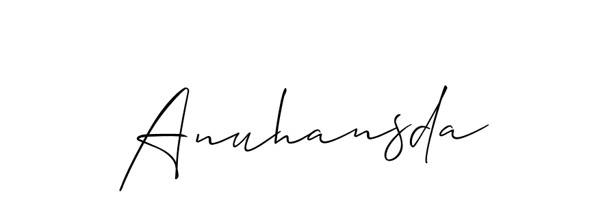 Design your own signature with our free online signature maker. With this signature software, you can create a handwritten (Allison_Script) signature for name Anuhansda. Anuhansda signature style 2 images and pictures png