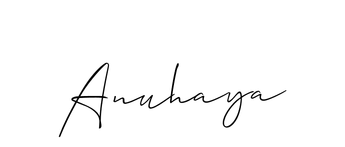 The best way (Allison_Script) to make a short signature is to pick only two or three words in your name. The name Anuhaya include a total of six letters. For converting this name. Anuhaya signature style 2 images and pictures png