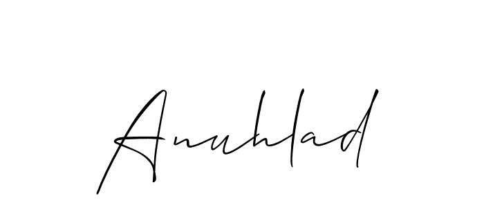 Make a beautiful signature design for name Anuhlad. With this signature (Allison_Script) style, you can create a handwritten signature for free. Anuhlad signature style 2 images and pictures png