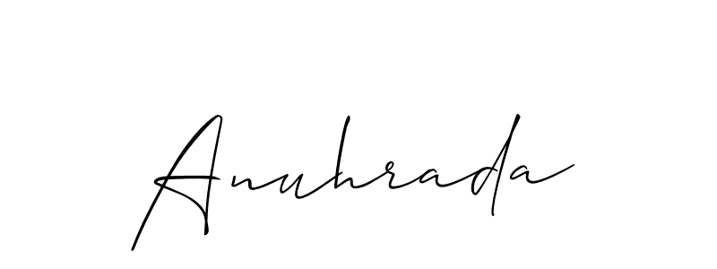 How to make Anuhrada name signature. Use Allison_Script style for creating short signs online. This is the latest handwritten sign. Anuhrada signature style 2 images and pictures png