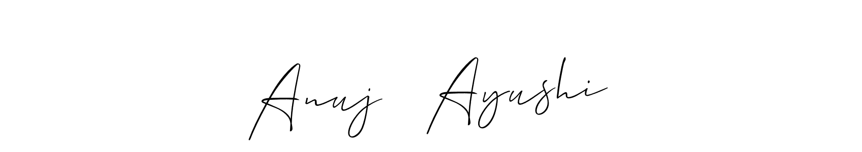 Create a beautiful signature design for name Anuj❤️ Ayushi. With this signature (Allison_Script) fonts, you can make a handwritten signature for free. Anuj❤️ Ayushi signature style 2 images and pictures png