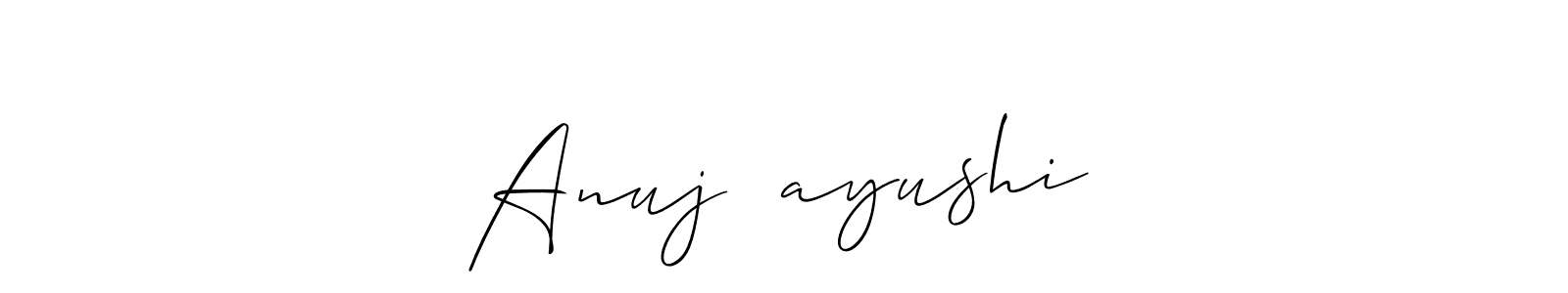 Also we have Anuj❤️ayushi name is the best signature style. Create professional handwritten signature collection using Allison_Script autograph style. Anuj❤️ayushi signature style 2 images and pictures png