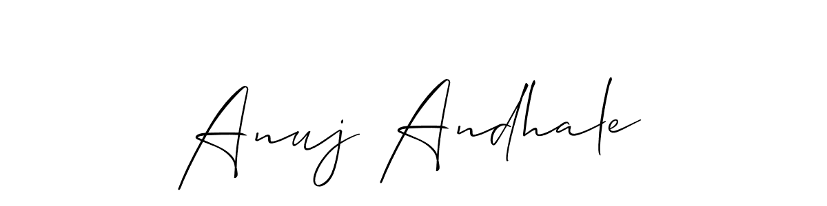 Make a beautiful signature design for name Anuj Andhale. With this signature (Allison_Script) style, you can create a handwritten signature for free. Anuj Andhale signature style 2 images and pictures png