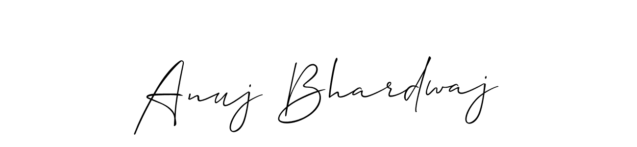 Design your own signature with our free online signature maker. With this signature software, you can create a handwritten (Allison_Script) signature for name Anuj Bhardwaj. Anuj Bhardwaj signature style 2 images and pictures png
