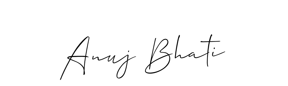 Anuj Bhati stylish signature style. Best Handwritten Sign (Allison_Script) for my name. Handwritten Signature Collection Ideas for my name Anuj Bhati. Anuj Bhati signature style 2 images and pictures png