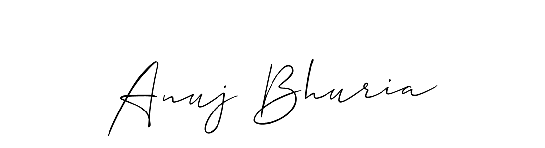 Allison_Script is a professional signature style that is perfect for those who want to add a touch of class to their signature. It is also a great choice for those who want to make their signature more unique. Get Anuj Bhuria name to fancy signature for free. Anuj Bhuria signature style 2 images and pictures png