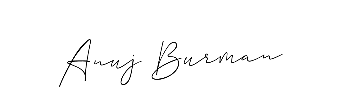 It looks lik you need a new signature style for name Anuj Burman. Design unique handwritten (Allison_Script) signature with our free signature maker in just a few clicks. Anuj Burman signature style 2 images and pictures png