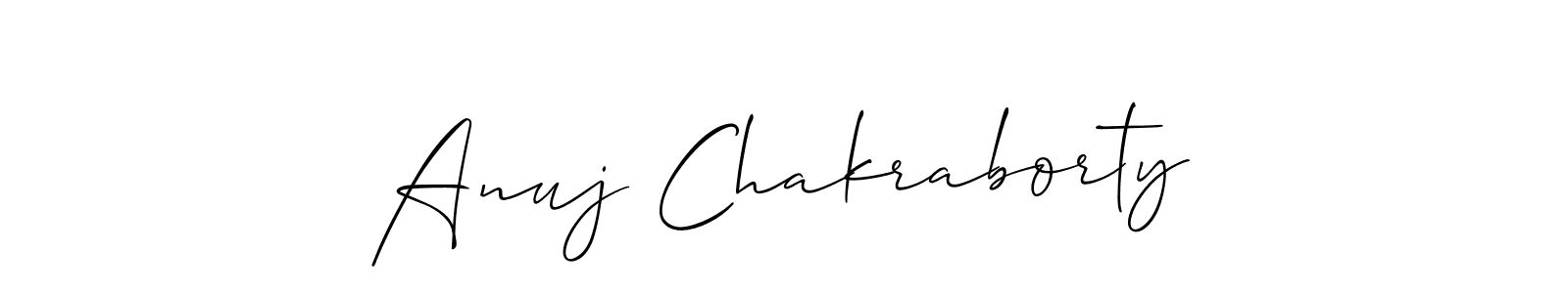 Make a beautiful signature design for name Anuj Chakraborty. With this signature (Allison_Script) style, you can create a handwritten signature for free. Anuj Chakraborty signature style 2 images and pictures png