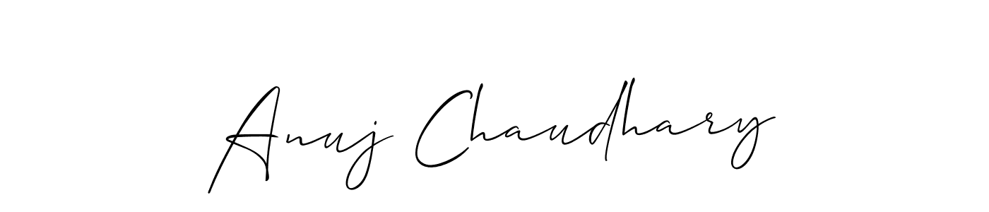 How to make Anuj Chaudhary signature? Allison_Script is a professional autograph style. Create handwritten signature for Anuj Chaudhary name. Anuj Chaudhary signature style 2 images and pictures png