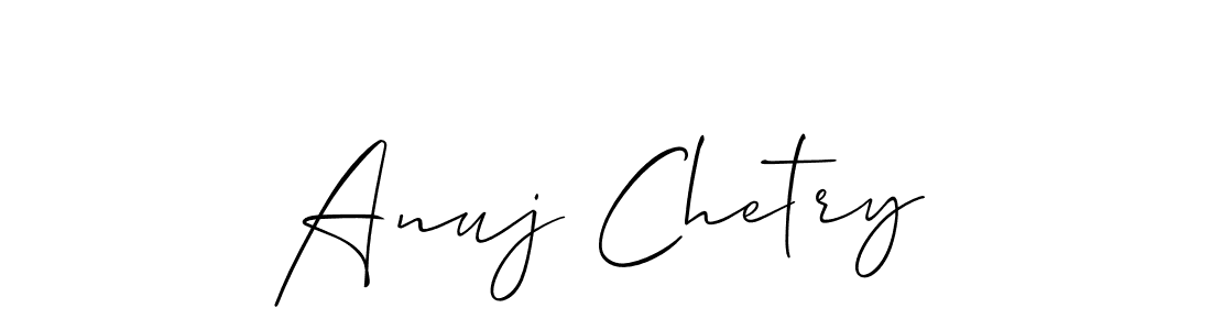 How to make Anuj Chetry name signature. Use Allison_Script style for creating short signs online. This is the latest handwritten sign. Anuj Chetry signature style 2 images and pictures png