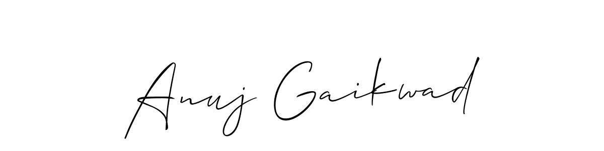 Also we have Anuj Gaikwad name is the best signature style. Create professional handwritten signature collection using Allison_Script autograph style. Anuj Gaikwad signature style 2 images and pictures png