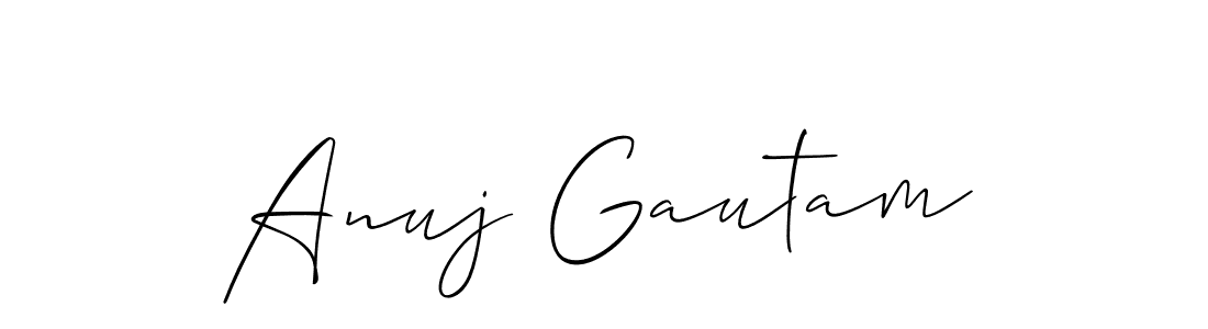 if you are searching for the best signature style for your name Anuj Gautam. so please give up your signature search. here we have designed multiple signature styles  using Allison_Script. Anuj Gautam signature style 2 images and pictures png