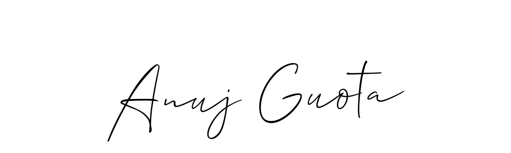 Check out images of Autograph of Anuj Guota name. Actor Anuj Guota Signature Style. Allison_Script is a professional sign style online. Anuj Guota signature style 2 images and pictures png