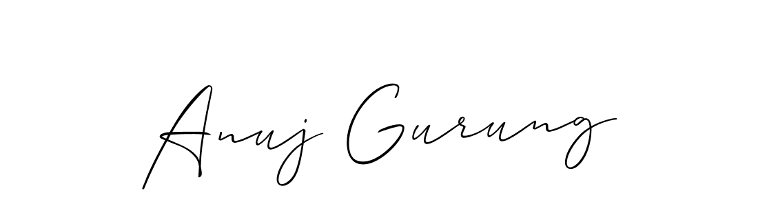 You should practise on your own different ways (Allison_Script) to write your name (Anuj Gurung) in signature. don't let someone else do it for you. Anuj Gurung signature style 2 images and pictures png