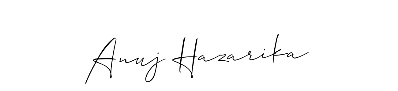 This is the best signature style for the Anuj Hazarika name. Also you like these signature font (Allison_Script). Mix name signature. Anuj Hazarika signature style 2 images and pictures png