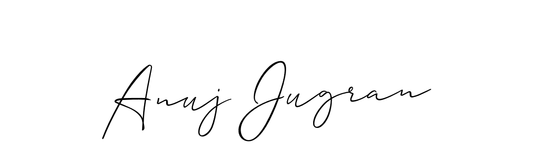 if you are searching for the best signature style for your name Anuj Jugran. so please give up your signature search. here we have designed multiple signature styles  using Allison_Script. Anuj Jugran signature style 2 images and pictures png