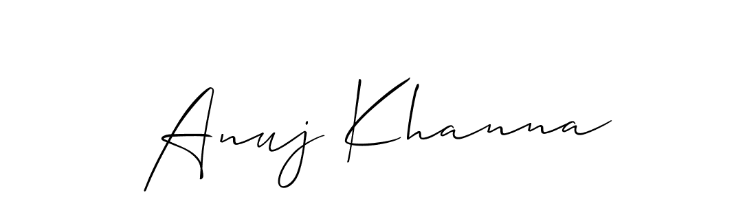 Use a signature maker to create a handwritten signature online. With this signature software, you can design (Allison_Script) your own signature for name Anuj Khanna. Anuj Khanna signature style 2 images and pictures png