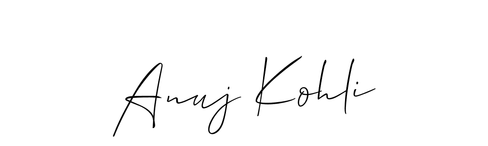 Also You can easily find your signature by using the search form. We will create Anuj Kohli name handwritten signature images for you free of cost using Allison_Script sign style. Anuj Kohli signature style 2 images and pictures png