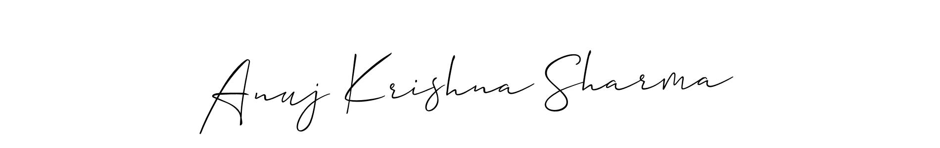 Also You can easily find your signature by using the search form. We will create Anuj Krishna Sharma name handwritten signature images for you free of cost using Allison_Script sign style. Anuj Krishna Sharma signature style 2 images and pictures png