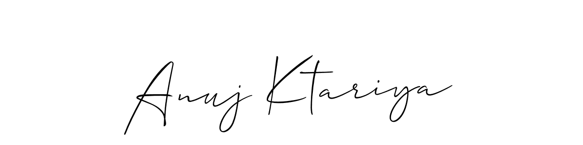 if you are searching for the best signature style for your name Anuj Ktariya. so please give up your signature search. here we have designed multiple signature styles  using Allison_Script. Anuj Ktariya signature style 2 images and pictures png