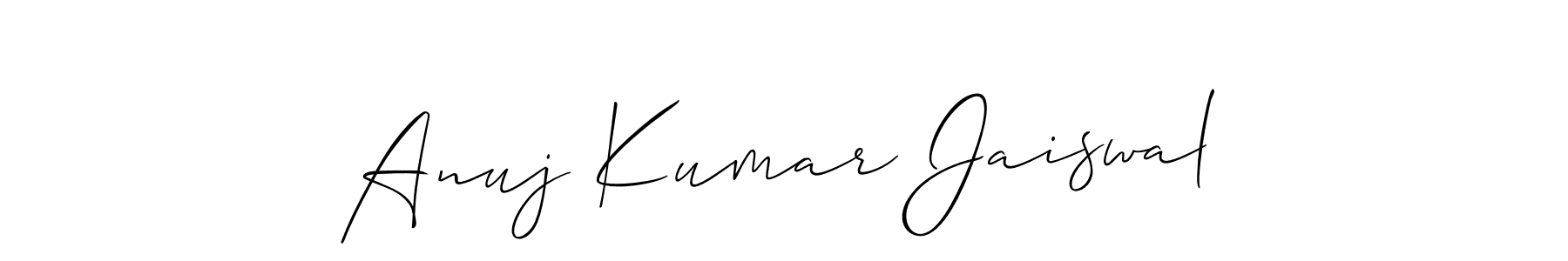 How to make Anuj Kumar Jaiswal signature? Allison_Script is a professional autograph style. Create handwritten signature for Anuj Kumar Jaiswal name. Anuj Kumar Jaiswal signature style 2 images and pictures png