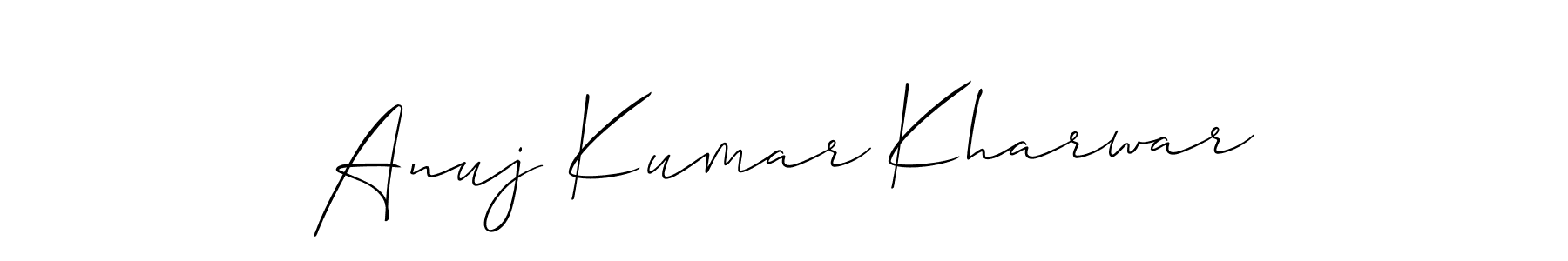 Also we have Anuj Kumar Kharwar name is the best signature style. Create professional handwritten signature collection using Allison_Script autograph style. Anuj Kumar Kharwar signature style 2 images and pictures png