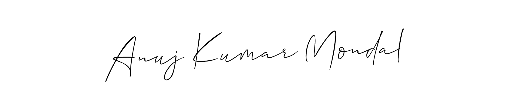 The best way (Allison_Script) to make a short signature is to pick only two or three words in your name. The name Anuj Kumar Mondal include a total of six letters. For converting this name. Anuj Kumar Mondal signature style 2 images and pictures png